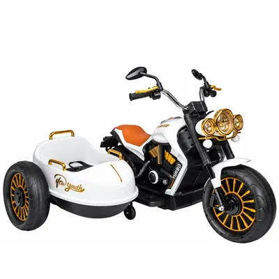 Motocicleta electrica BJDL1588 cu atasament, pentru copii 3-5 ani, 55W, 12V 7Ah, echipare premium…