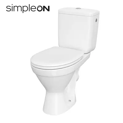 Set vas WC pe pardoseala rimless cu rezervor Cersanit 698 Cersania II + mecanism si capac duroplast…