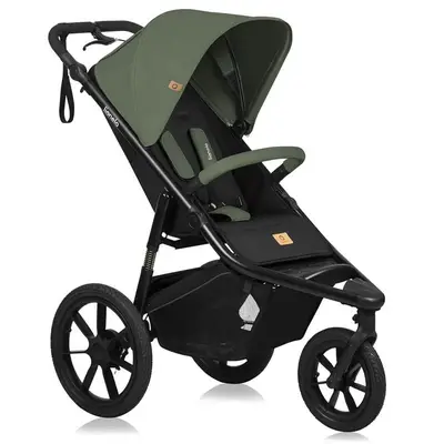 Carucior sport, Lionelo, Azura, Cu 3 roti, Cu baldachin XXL impermeabil, Pliere compacta, Pana la…