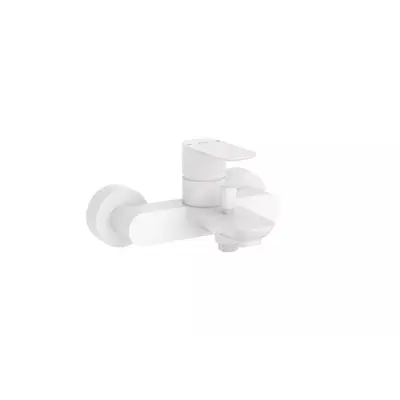 Roca Baterie cada Roca, Gama Cala, cartus ceramic, levier metalic, diverter, monocomanda, alb mat