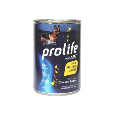 Hrana umeda caini, Prolife Adult Smart Medium & Large, Pui & Orez, 400 g