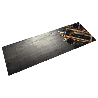 Covor de bucatarie lavabil, sticla vin, 60x180 cm, catifea