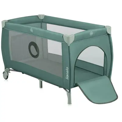 Patut pliant, Lionelo, Stefi Plus, Cu doua nivele, Cu intrare laterala cu fermoar, 2 roti, 120 x 60…