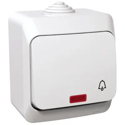 Intrerupator sonerie cu indicator luminos Schneider Cedar WDE000515, alb