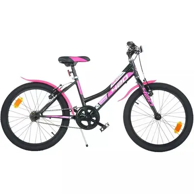 Bicicleta cu pedale, Dino Bikes, Mountain Bike, Cu 1 viteza, 20 inch, Pana la 130 cm, Negru/Roz