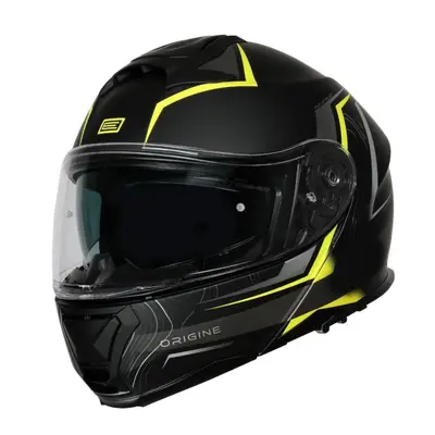 Casca moto Origine Logic Path rabatabila cu ochelari, culoare negru galben, marime XS