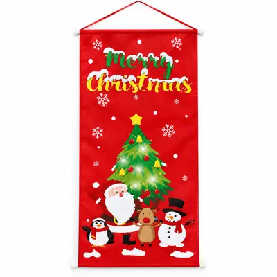 Banner de ușă de Crăciun Merry Christmas - roșu - Default Title