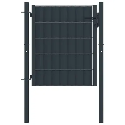 Poarta de gard, antracit, 100x101 cm, pvc si otel
