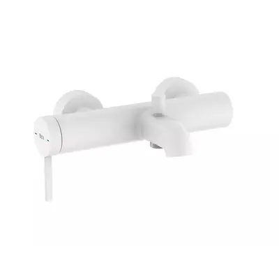 Roca Baterie cada Roca, Gama Ona, cartus ceramic, levier metalic, diverter, monocomanda, alb mat