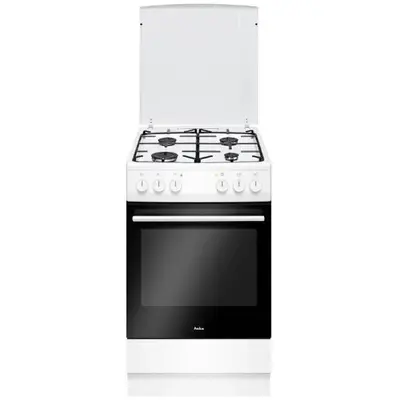AMICA Aragaz Amica 510GE3.33ZpQW, Gaz, 4 arzatoare, Alb/Negru