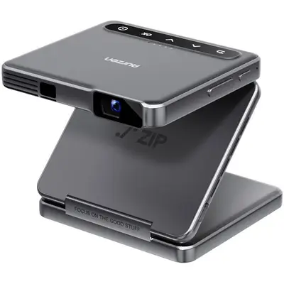 Mini Proiector Zip Tri-Fold Portabil Bluetooth Gri Inchis