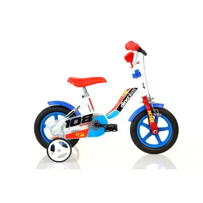Bicicleta copii, Dino Bikes, Sport 108, Cu roti ajutatoare, 10 inch, Cadru din otel, Cu frana, Pana…