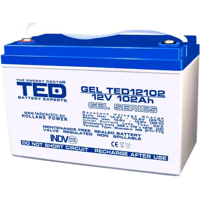 Acumulator GEL pentru UPS sau panouri fotovoltaice TED 12V 102Ah TED12102 VRLA Deep Cycle lot F111