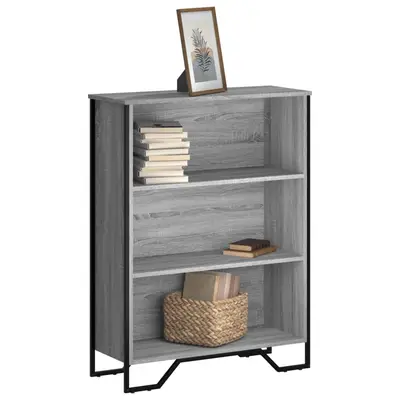 Biblioteca, gri sonoma, 80x31x106 cm, lemn prelucrat