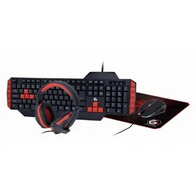 GEMBIRD Set gaming 1x Tastatura, 1x Mouse, 1x Casti, 1x Mousepad, Gembird GGS-UMG4-02, cu cablu…