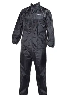 Costum de ploaie, geaca si pantaloni, culoare negru, marime 2XL