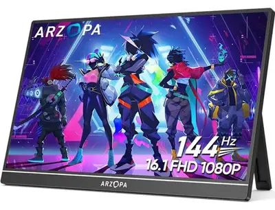 Monitor Portabil Gaming LED IPS Arzopa Z1FC 16.1inch, Full HD (1920x1080), 144Hz, 72% NTSC, Mini…