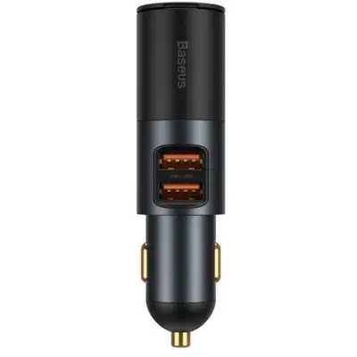 BASEUS Incarcator auto Baseus Share Together, 2xUSB, cu port de expansiune pentru bricheta, 120W…