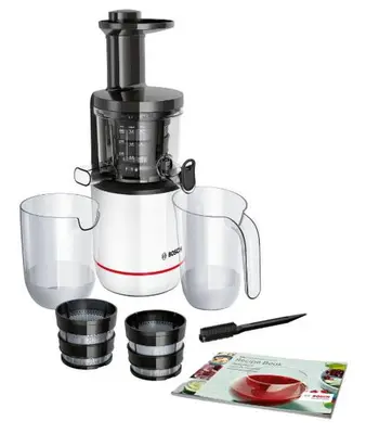 Storcator de fructe Bosch VitaExtract MESM500W, 150 W, 55 rpm, 2 filtre, melc din Tritan, reverse…
