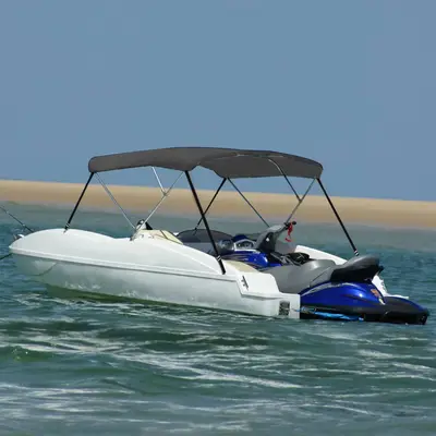 Parasolar barca bimini cu 3 arcuri, antracit, 183x196x137 cm
