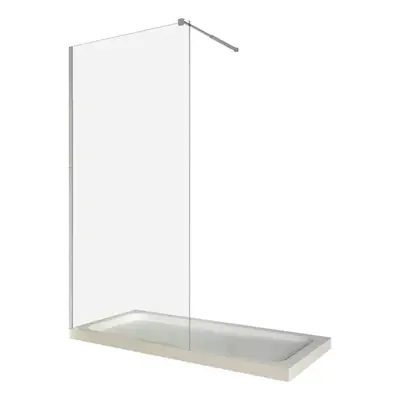 Paravan dus walk in / Perete dus sticla transparenta 6 mm profil crom tija extensibila 80 x 200 cm