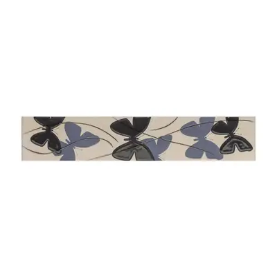 Brau decorativ faianta baie / bucatarie Tropicca Blue 7.5 x 40