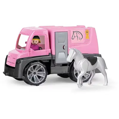 Lena Jucarie Lena 04458, Camion cu caruta cu cai, din Plastic, culori Negru/Gri/Roz, varsta minima…