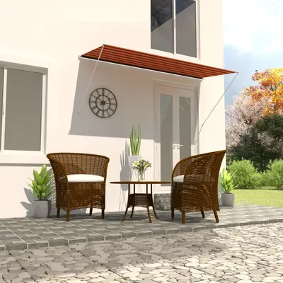 Copertina retractabila, portocaliu si maro, 300 x 150 cm