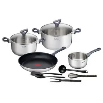 Set oale de 11 piese Tefal Daily Cook, 2 oale cu capac 20/24 cm, tigaie 28 cm, cratita 16 cm, 5…