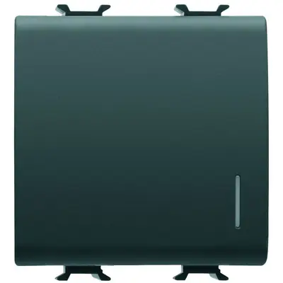 Intrerupator cu revenire cu led 2 module Gewiss Chorus GW12172, negru satin