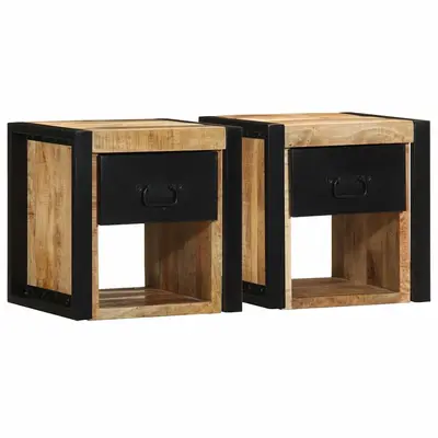Noptiere 2 buc 40x35x40 cm lemn masiv de mango