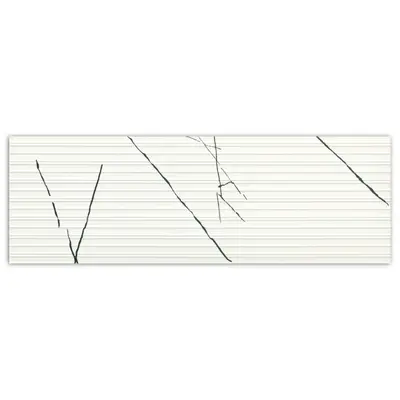 Faianta decorativa Agatha White rectificata 40x120 lucioasa