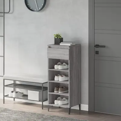 Pantofar, gri sonoma, 40x36x105 cm, lemn compozit