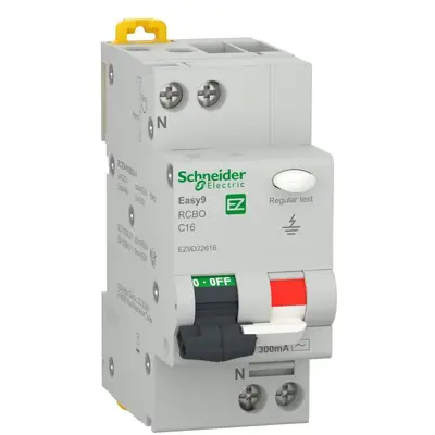 Intrerupator automat diferential RCBO Easy9 1P+N 16A/300mA tip AC Schneider EZ9D22616
