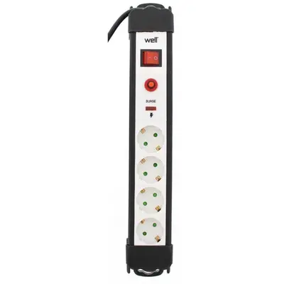 Prelungitor 4 prize 3M cu protectie, cablu 3xG1.5mmp, Well EXTS-4S3M-PROT/02-WL