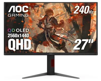 Monitor Gaming QD - OLED AOC 27inch Q27G4ZD, QHD (2560 x 1440), HDMI, DisplayPort, Pivot, 280 Hz…