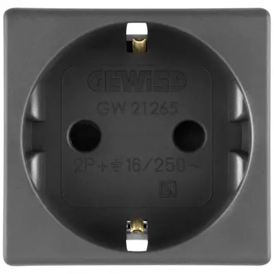 Priza shuko 2 module Gewiss System GW21265, negru