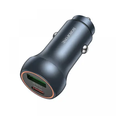 Borofone Incarcator Auto Borofone BZ32B Fresh, 48W, 3A, 1 x USB-A - 1 x USB-C, Gri