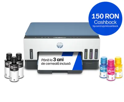 Multifunctional inkjet color HP Smart Tank 725 All-in-One, CISS, Wireless, Duplex, A4 (Alb/Albastru)