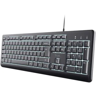 Trust Tastatura cu fir Trust Primo, membrana, iluminare, numar taste 104, Gri