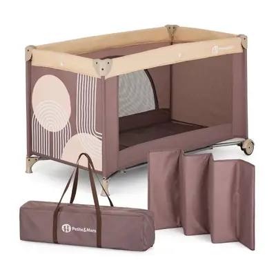 Patut pliant, Petite&Mars, Nyja, 120 x 60 cm, Cu roti, Functie de tarc, Pliere compacta, Include…