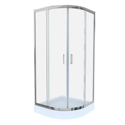 Cabina de dus simpla Celesta Titan semirotunda sticla sablata 6 mm 90 x 90 x 190 cm profil crom