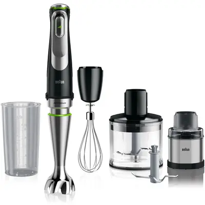 BRAUN Mixer vertical Braun MQ9138XI, 1200 W, viteza variabila SmartSpeed, Tocator 500ml, Pahar…
