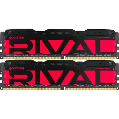 GOODRAM Kit Dual Memorie RAM Goodram Rival Radiant, 16GB (2x8GB), DDR4-3200 MHz, CL 16, Rosu