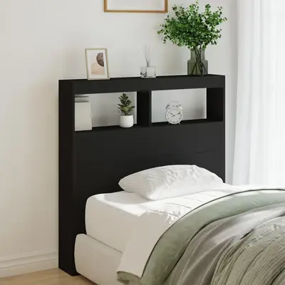 Tablie cu dulap si led, negru, 100x17x102 cm