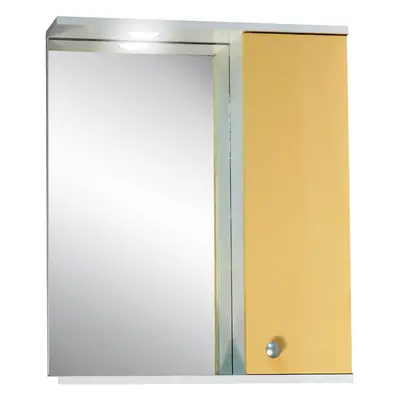 Oglinda baie cu dulap polita si decupaj pentru spot Selena 55x67 cm crem