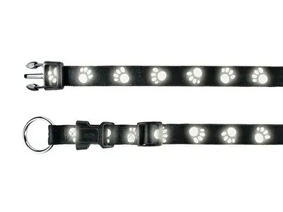 Trixie Zgarda Paw Reflectorizant 45-66 cm/25 mm Negru