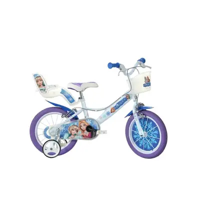 Bicicleta copii, Dino Bikes, Snow Queen, Roti ajutatoare, Cosulet frontal, Scaunel pentru papusi…