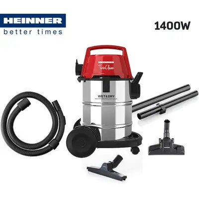 HEINNER Aspirator WET&DRY Heinner HVC-MWD1400RD, 1400 W, capacitate 21L, sac textil 6 L…