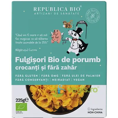 Fulgisori de Porumb Crocanti fara Zahar si fara Gluten Ecologici/Bio 225g